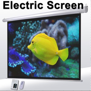 100 Inch Wall Mount Office Projector Matte White Electric Projection Screen for Vmax100uwv