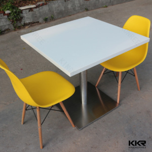 2 Seater White Restaurant Dining Table with Chair for Sale
